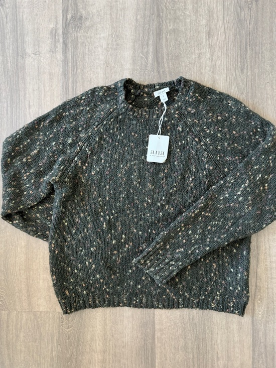 a.n.a Sweaters - a.n.a Dark Green Flecked Crewneck Sweater